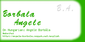 borbala angele business card