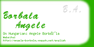 borbala angele business card